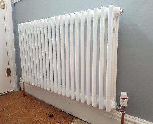 Triple column radiator installed in Cambridge.